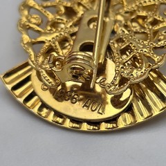 Vintage 1996 AOL Angels Of Love Rhinestone Angel Brooch Gold Tone Filigree 1″