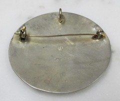 Vintage Sterling Silver Inlaid Abalone Pendant / Pin ~ 2″ ~ 14.6g ~ 3-A195