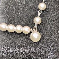 Vintage Pearl Faux Crystal Statement Teardrop Pendant 1990s