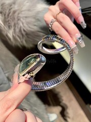 Classic Snake Shape Watch for Women Gold Silver Scaleable Bracelet Womens Wat…