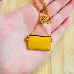 Special Delivery Envelope Love Letter Necklace VTG Sweetheart Retro Gold Tone