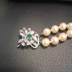 Vintage Orquidea Majorca man made Pearl & Sterling Silver Jewelry Set Velvet Box