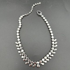 Vintage EISENBERG Silver-tone Clear Rhinestone Necklace Jewelry 16″ Adjustable