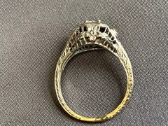 Vtg White Gold Diamond Ring 2.55g Fine Jewelry Size 5.25 Band Clear Stone *READ*