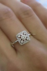 2Ct Art Deco Style Lab Created Diamond Engagement Wedding 14K White Gold FN Ring