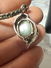 Vintage 10K 14K Gold Jade Diamond Pendant Necklace Estate Lot#1752