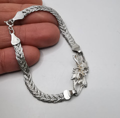 Vintage Very Beautiful Bracelet Jewelry,925 Sterling Silver,Handmade,seal, 8,17g