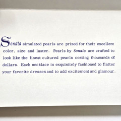Vintage 50’s Sterling Silver Clasp SONATA Glass Faux Pearl Necklace In Box