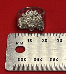 1970s Fine Platinum Over 1.5CT in Diamonds Retro Ring Size 6