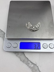 Vintage 925 Sterling Silver Filigree Crescent Moon Pendant