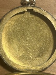 VTG 1/4 Gold GF Victorian Locket Engraved Monogram Pendant Photos 8.4g CQ&R