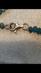 Woman’s Vintage Necklace Pearl And Blue Spinel Sterling Clasp Signed YGI 925