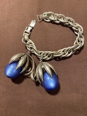 Iconic Eugene Bertolli for Napier Blue and Silver Kumquat Bracelet