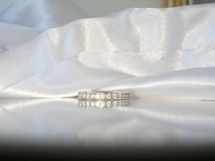 Vintage Sterling Silver 925 Diamonique CZ DQ Channel Set Eternity Ring Size 10