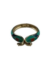Rare Hattie Carnegie Cobra Enameled Clamper Bracelet