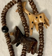 Vintage Estate Multi-Strand Safari Animals Tribal African Necklace Multi Tone