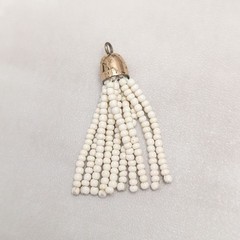 Vintage Pendant Cream Beads – No Chain Included – Fair Condition