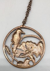 Bronze Tone Hummingbird Pendant and Chain Set Necklace
