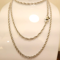 Bronzo Italia necklace rope chain 36-in Milor Italy silvertone lobster clasp