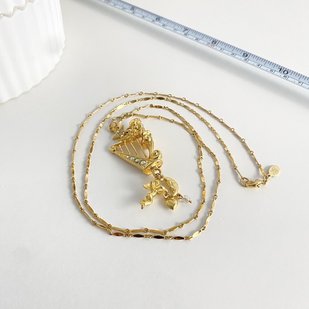 Vintage Kirk’s Folly Angels Cherub Harp Stars Celestial Moon Heart Necklace