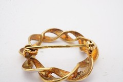 Vintage 14k Yellow Gold White Gold Brooch Pin Two Tone