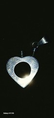 VINTAGE 925 CHUNKY OPEN HEART PERFUME BOTTLE PENDANT ..Just NEEDS Clean