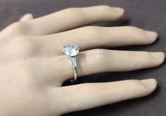Vintage Platinum Engagement Ring 2.40CT.Lab Grown Old Euro Round Cut Diamond
