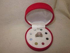 sterling silver gemstone ball ring 925 SE 8 polish balls size 7 interchangeable