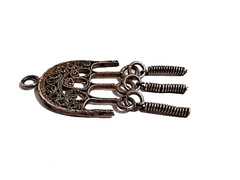 Vintage Pendant Filigree Silver Plated Metal Fully Handmade Ornamental Design