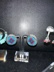 Lot Of 4 Pairs Southwestern-style Vintage Dangle Pierced Earrings Estate Jewelry