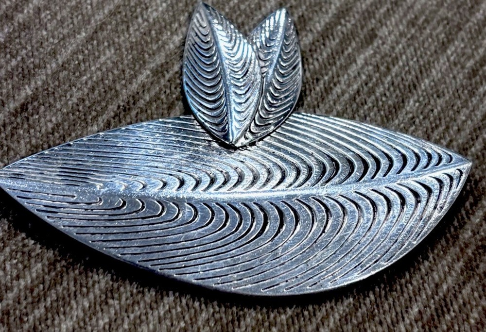RARE Sterling Goose Feather brooch pin Eigil Jensen Danish Anton Michelsen.