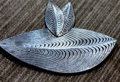 RARE Sterling Goose Feather brooch pin Eigil Jensen Danish Anton Michelsen.