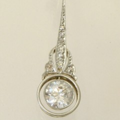 Dangle Drop Engagement Earrings 2.4 Ct Simulated Diamond 14K White Gold Over