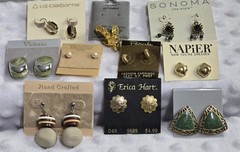 Vintage 80s 90s Earrings Lot 10 Pairs Pierced New Napier Claiborne 14K GF Pakula