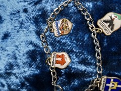 Vintage 800 European Silver Charm Bracelet German Towns Germany Travel Souvenir