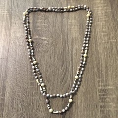 Vintage Long Beaded Necklace Multi-Strand Acrylic Seed Bone Look Bohemian Tribal