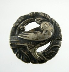 Antique Georg Jensen 830 Silver Denmark Peace Dove Pin 3.7g Early Design .75 In