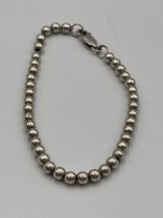 Sterling Silver 925 Beaded Vintage Sz 6 1/2″ Bracelet 6.2g