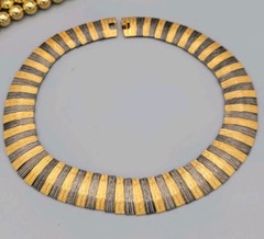 Les Bernard 80’s Disco Era Stunning Egyptian Revival Chunky Bib Necklace