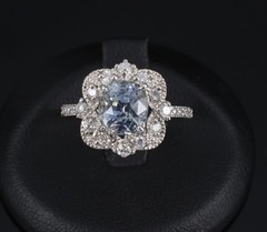 RARE 2.69ct GIA No Heat Bi Color Sapphire & 0.42ct Diamond Platinum Ring Size 6