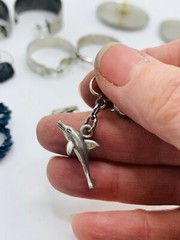 Lot 10 Vtg Silvertone 1980s 1990s Hoop Stud Dangle Earrings, Cute Dolphins