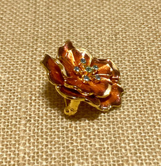 MMA RC Enamel Flower Brooch Blue Crystal Metropolitan Museum Royal Collection