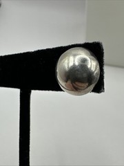 Vintage Sterling Silver Large Round Domed Stud Earrings 925