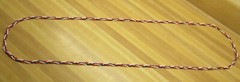 VTG 60″ PATRIOTIC red white blue bead Pullover BRAID STRAND Necklace CAN DOUBLE