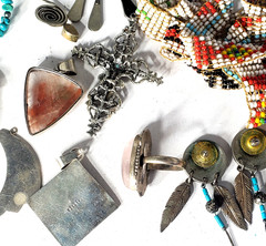 Vtg Silver Plated Alpaca Mixed Metals SOUTHWEST Jewlery Lot Collection 20 Pcs