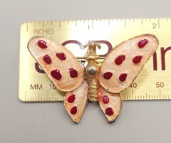 Lot 3 Vintage Butterfly Brooches Pins Gold Tone Enamel Signed AAi Filigree Set
