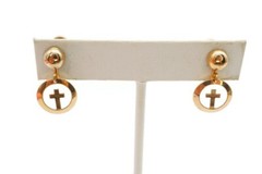 Vintage Gold Filled Cross Earrings