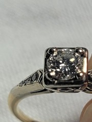 1920s Art deco Natural Diamond Ring 14k? 2.5g