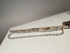 Chinese Export Jade White Lavender Green Knotted Bead Necklace 109.4g 26-1/2”