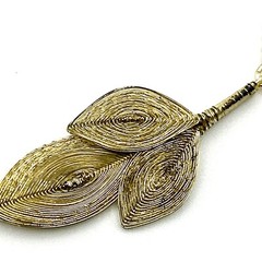 VTG Necklace Gold Tone Spun Wire Rhinestone BOHO Unique Prom Wedding Gorgeous